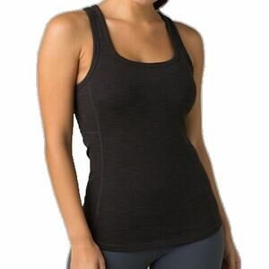 Prana Charcoal Gray Ribbed Racerback Tank Top Size 1X